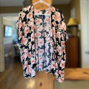 Forever 21 Flowy Floral Kimono Cardigan